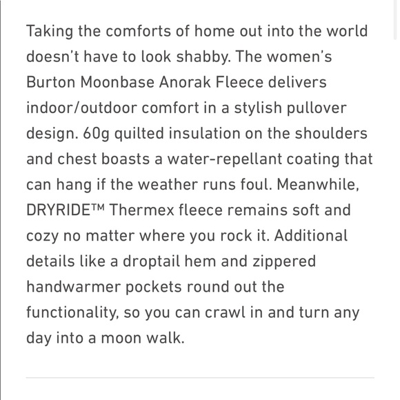 Burton Moonbase Camo Anorak 1/4 Zip XS - Picture 6 of 8